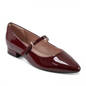 Women Rockport Taren Total Motion Pointy Toe Dress Ballet Flats Dark Red USA | EP4-00500