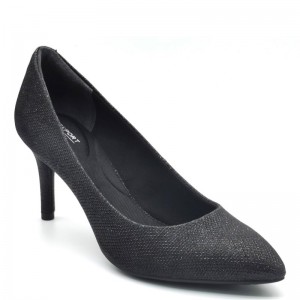 Women Rockport Total Motion 75mm Pointed Toe Pumps Black USA | YJ0-64186