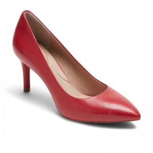 Women Rockport Total Motion 75mm Pointed Toe Heel Pumps Red USA | AJ1-70487