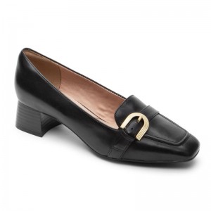 Women Rockport Total Motion Esma Belt Loafers Black USA | RI0-37283