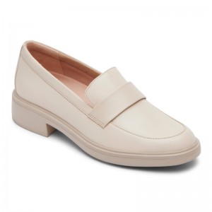 Women Rockport Total Motion Lennox Loafers Cream USA | CE1-51905