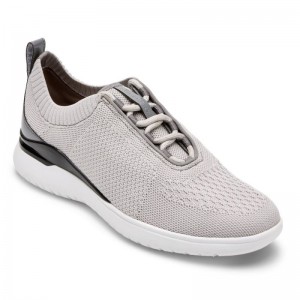 Women Rockport Total Motion Sport Knit Sneakers Grey USA | QR7-99909