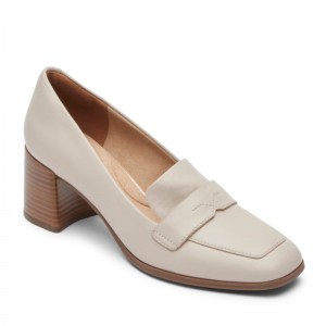 Women Rockport Violetta Loafers Cream USA | UX0-48164