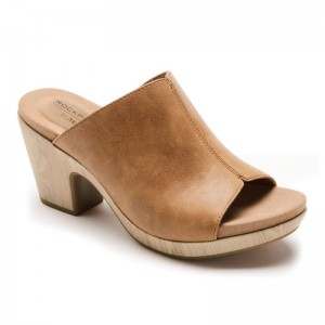 Women Rockport Vivianne Slides Brown USA | WA0-31183