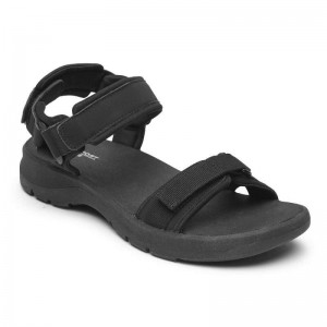 Women Rockport XCS Trail Tech Washable Sandals Black USA | GG3-01180