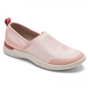 Women Rockport truFLEX Fly Washable Knit Slip-On Loafers Pink USA | HV8-43284