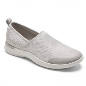 Women Rockport truFLEX Fly Washable Knit Slip-On Loafers Grey USA | XM6-62846