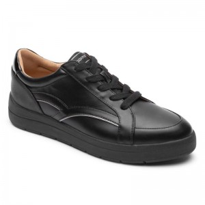 Women Rockport truFLEX Navya Retro Sneakers Black USA | HF6-31713