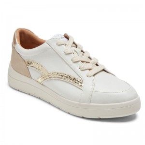 Women Rockport truFLEX Navya Retro Sneakers White USA | BO1-76077