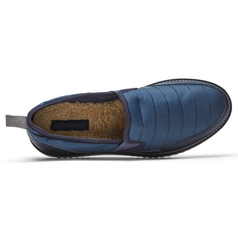 Men Rockport Axelrod Quilted Slip-On Loafers Navy USA | CD0-96469