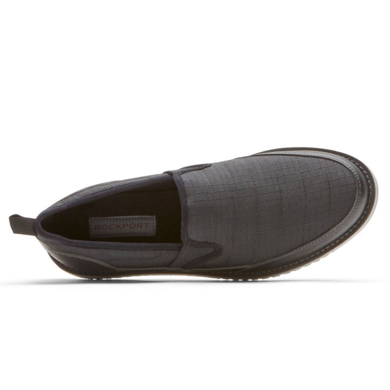 Men Rockport Axelrod Quilted Slip-On Loafers Black USA | UF3-64896