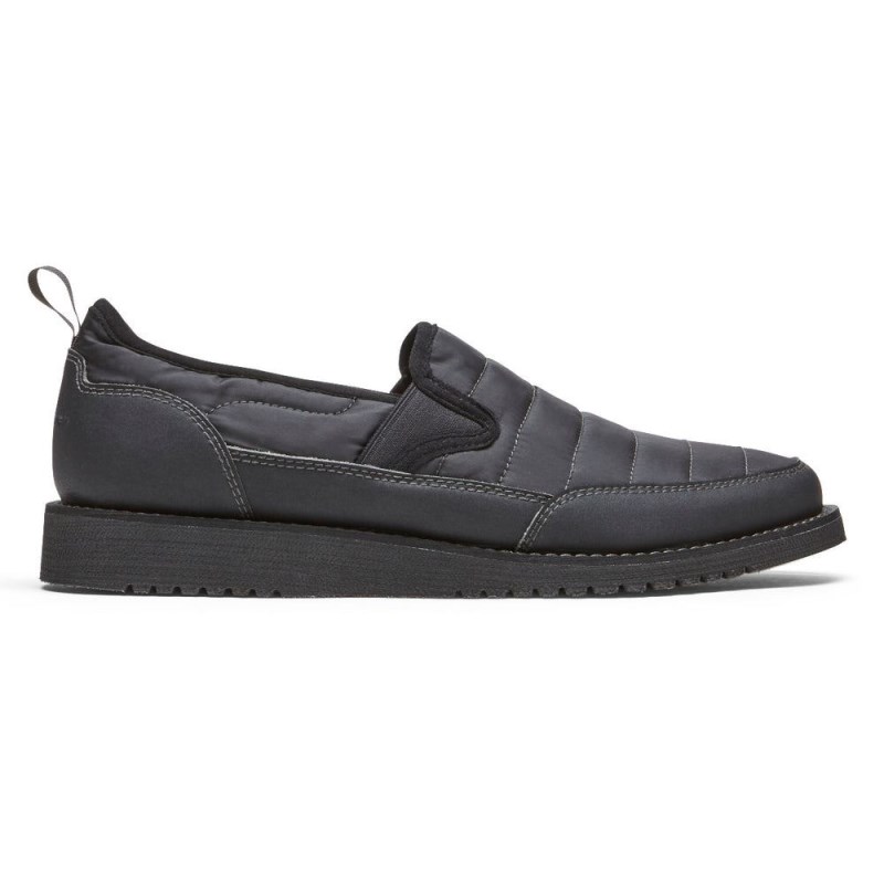 Men Rockport Axelrod Quilted Slip-On Loafers Black USA | RG7-12171