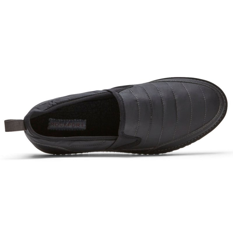 Men Rockport Axelrod Quilted Slip-On Loafers Black USA | RG7-12171