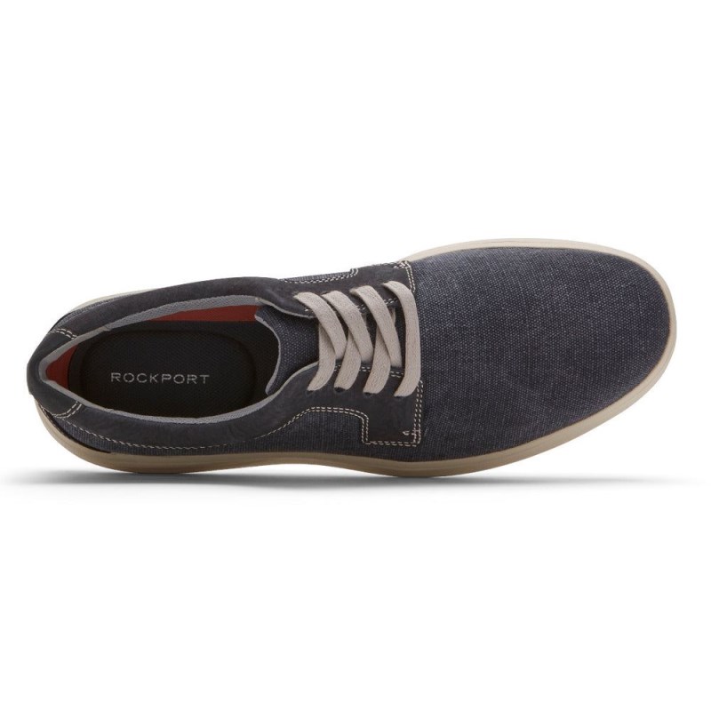 Men Rockport Beckwith Plain Toe 4-Eye Oxford Sneakers Navy USA | JM6-75117