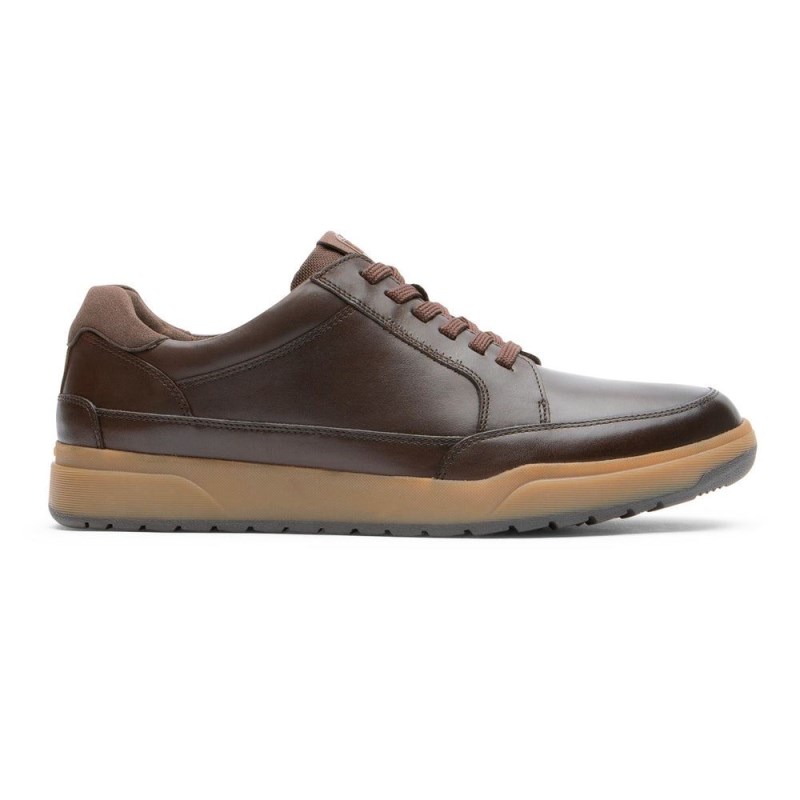 Men Rockport Bronson Lace to Toe Sneakers Dark Brown USA | OJ8-93239