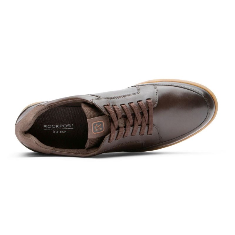 Men Rockport Bronson Lace to Toe Sneakers Dark Brown USA | OJ8-93239