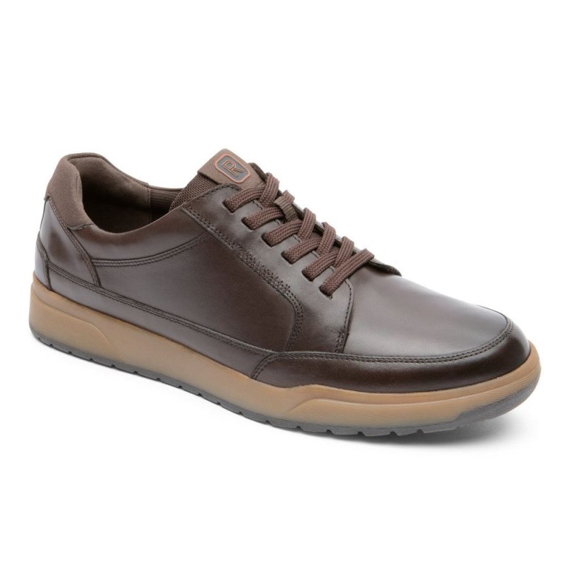 Men Rockport Bronson Lace to Toe Sneakers Dark Brown USA | OJ8-93239