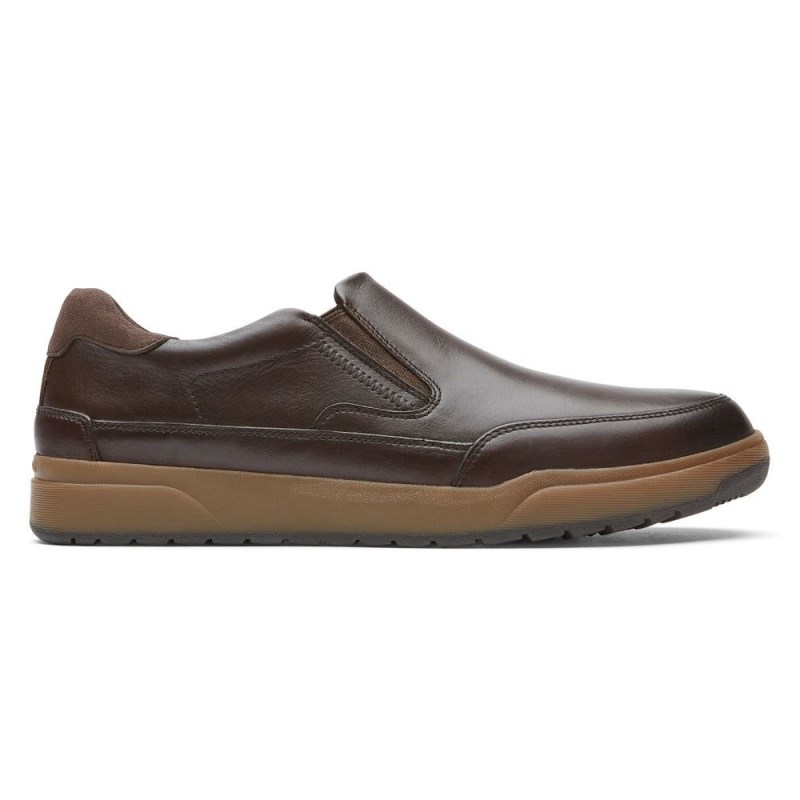 Men Rockport Bronson Slip-On Loafers Dark Brown USA | YV9-33253