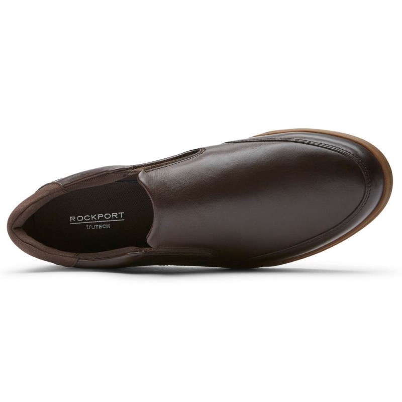 Men Rockport Bronson Slip-On Loafers Dark Brown USA | YV9-33253