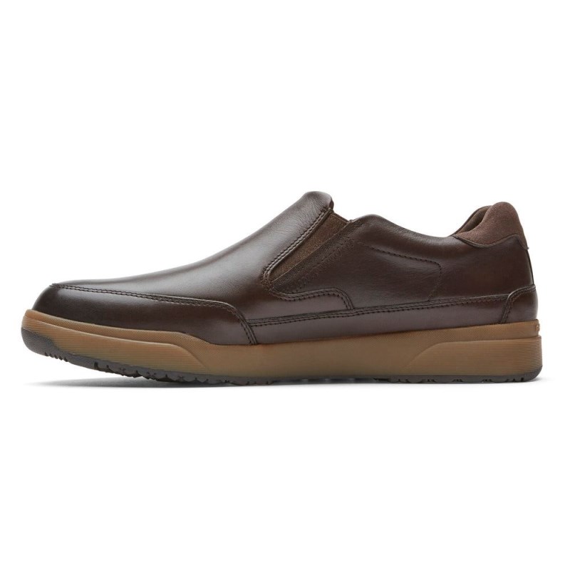 Men Rockport Bronson Slip-On Loafers Dark Brown USA | YV9-33253