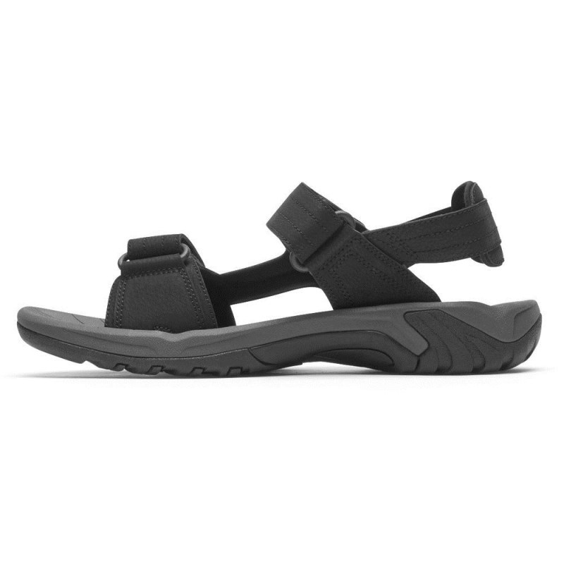 Men Rockport Byron Adjustable Sandals Black USA | KW0-61636