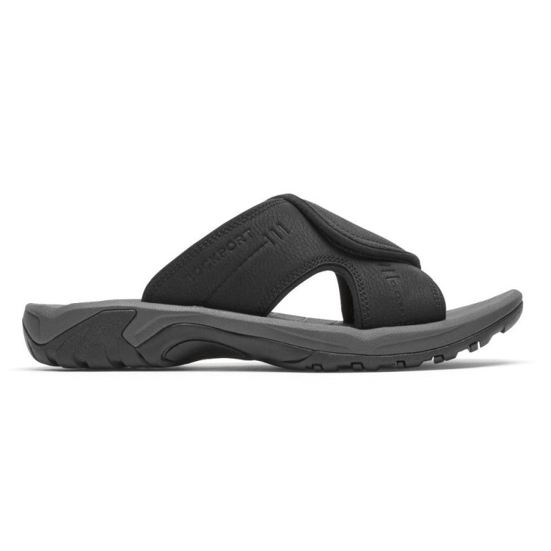 Men Rockport Byron Slides Black USA | AB6-82068