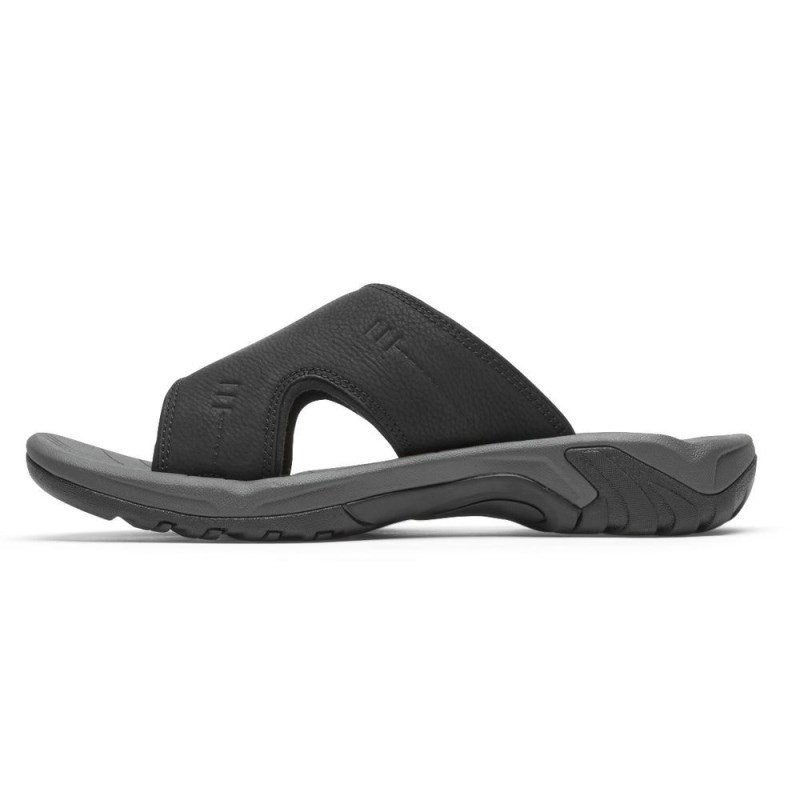 Men Rockport Byron Slides Black USA | AB6-82068