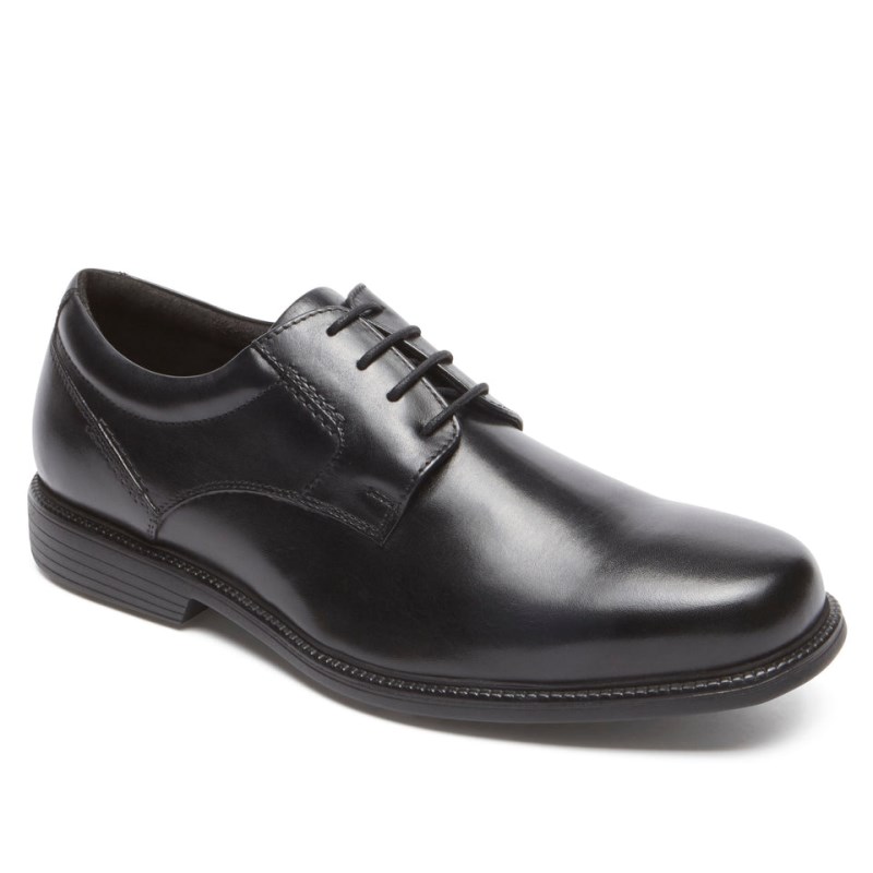 Men Rockport Charles Road Plain Toe Oxford Shoes Black USA | EA5-97909