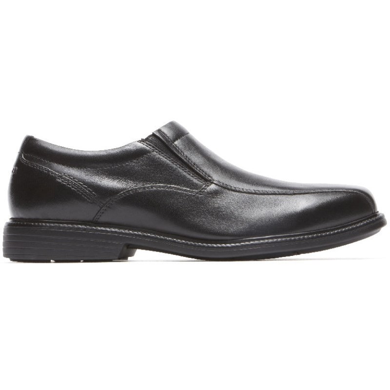 Men Rockport Charles Road Slip-On Dress Shoes Black USA | CL3-42964