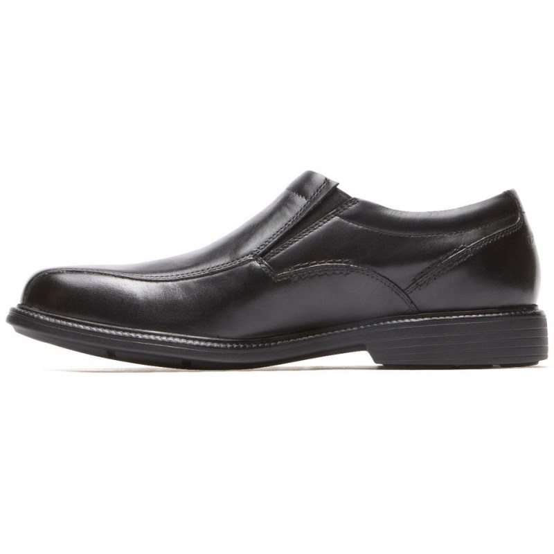 Men Rockport Charles Road Slip-On Dress Shoes Black USA | CL3-42964