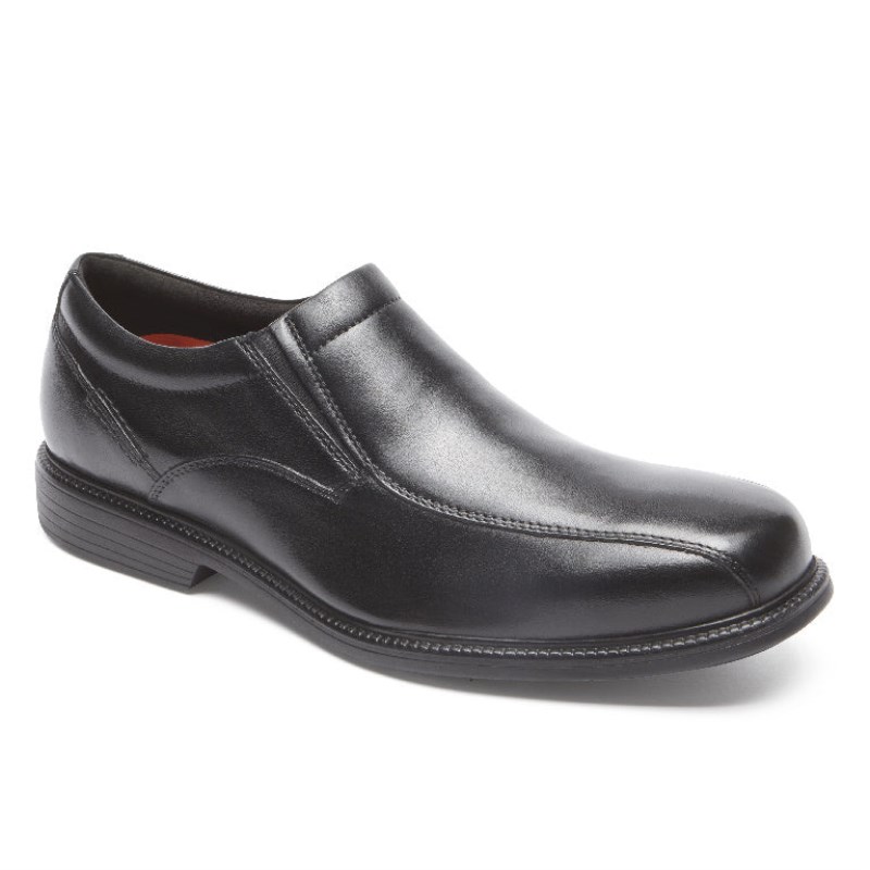 Men Rockport Charles Road Slip-On Dress Shoes Black USA | CL3-42964