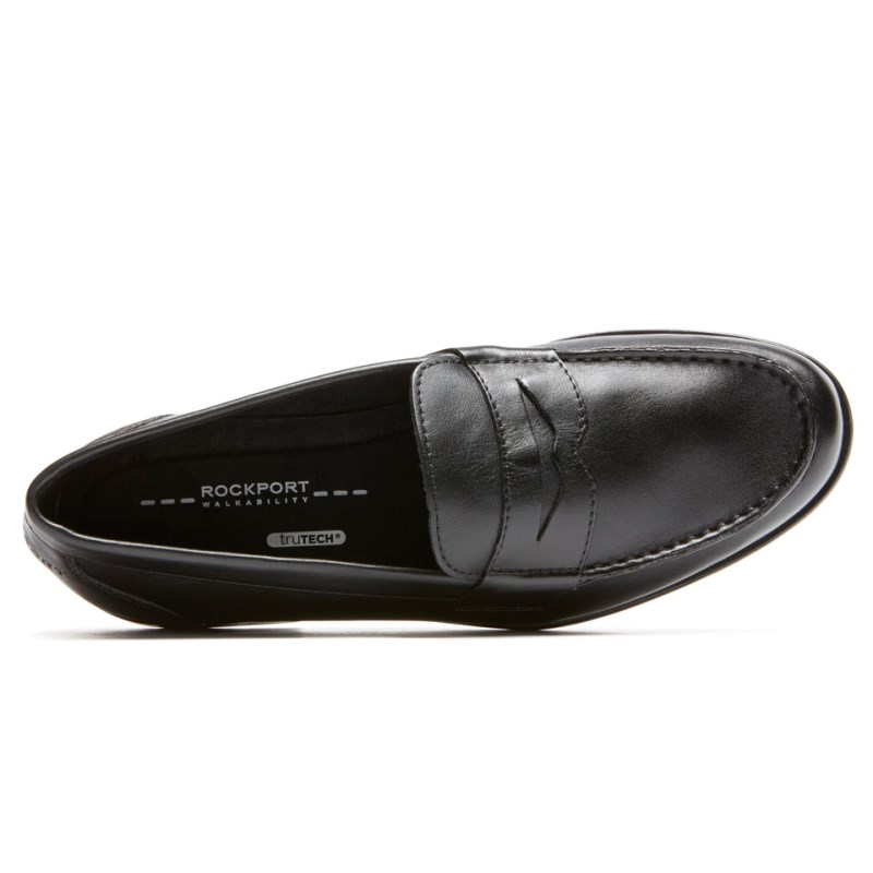 Men Rockport Classic Penny Loafers Black USA | ZC1-62146