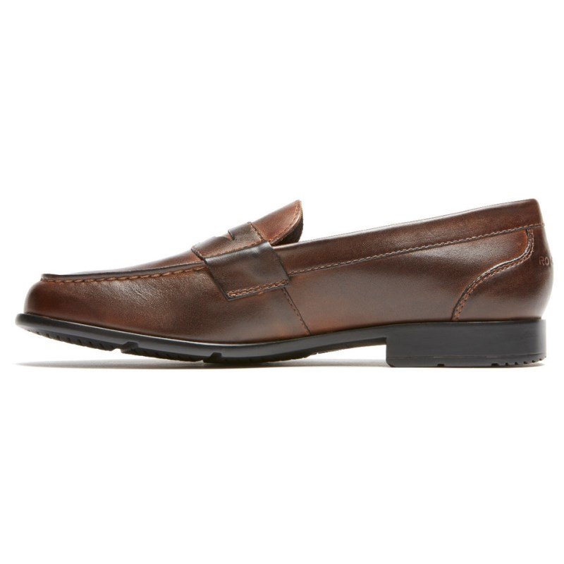 Men Rockport Classic Penny Loafers Dark Brown USA | JN0-62376