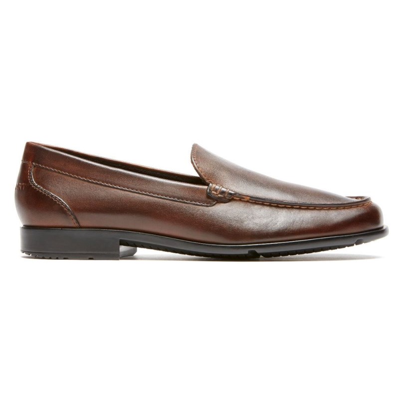 Men Rockport Classic Venetian Loafers Dark Brown USA | NG6-59295