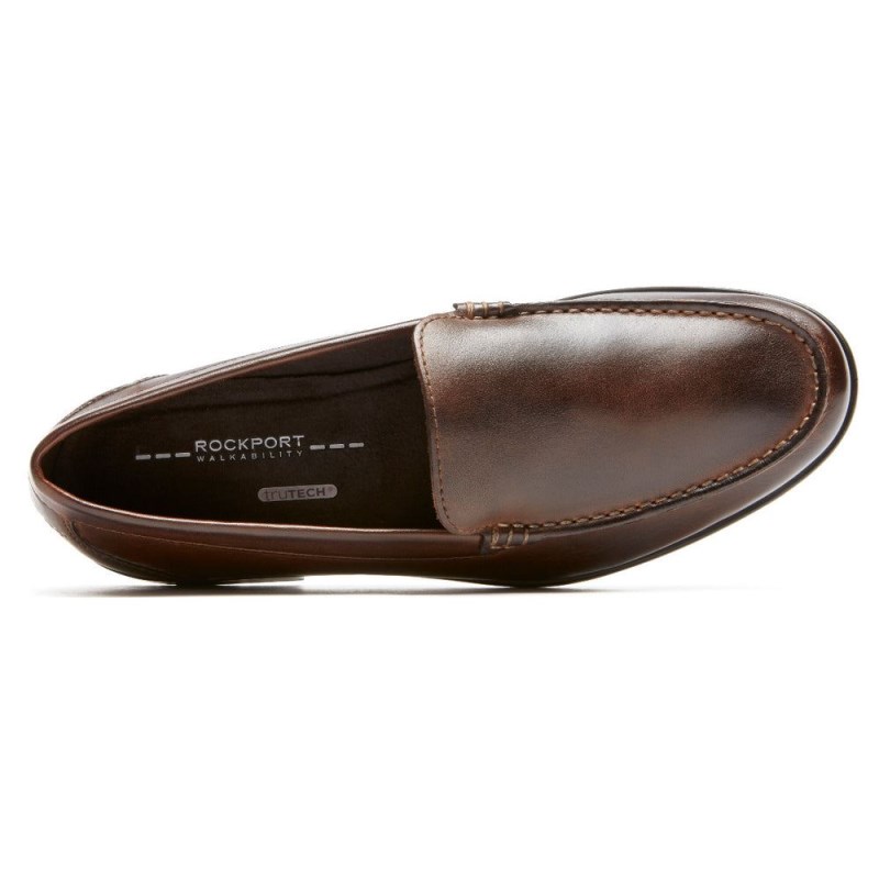 Men Rockport Classic Venetian Loafers Dark Brown USA | NG6-59295