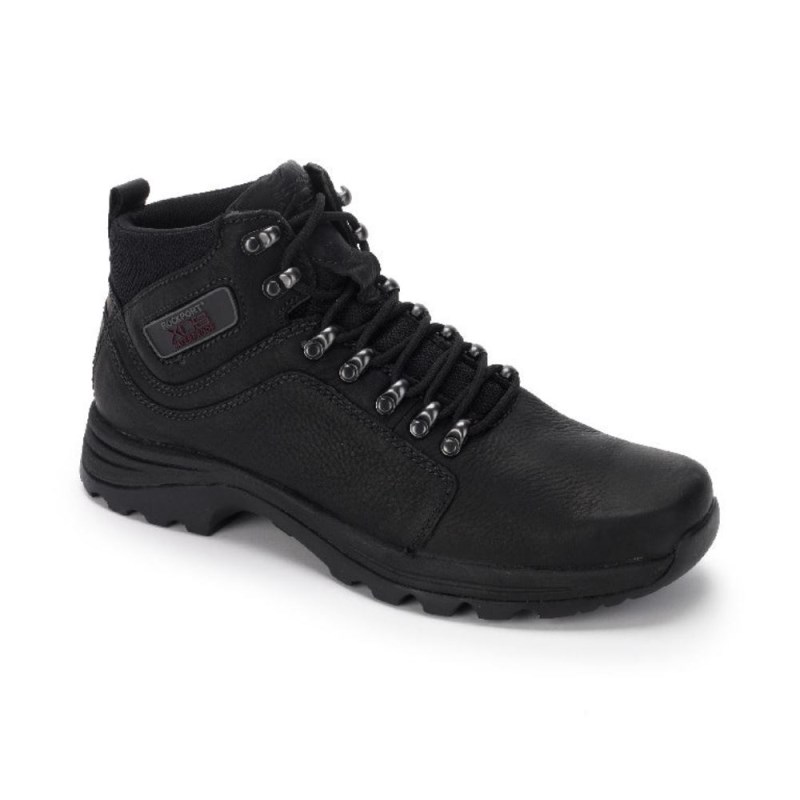 Men Rockport Cold Springs Waterproof Elkhart Hiking Boots Black USA | IN4-67216