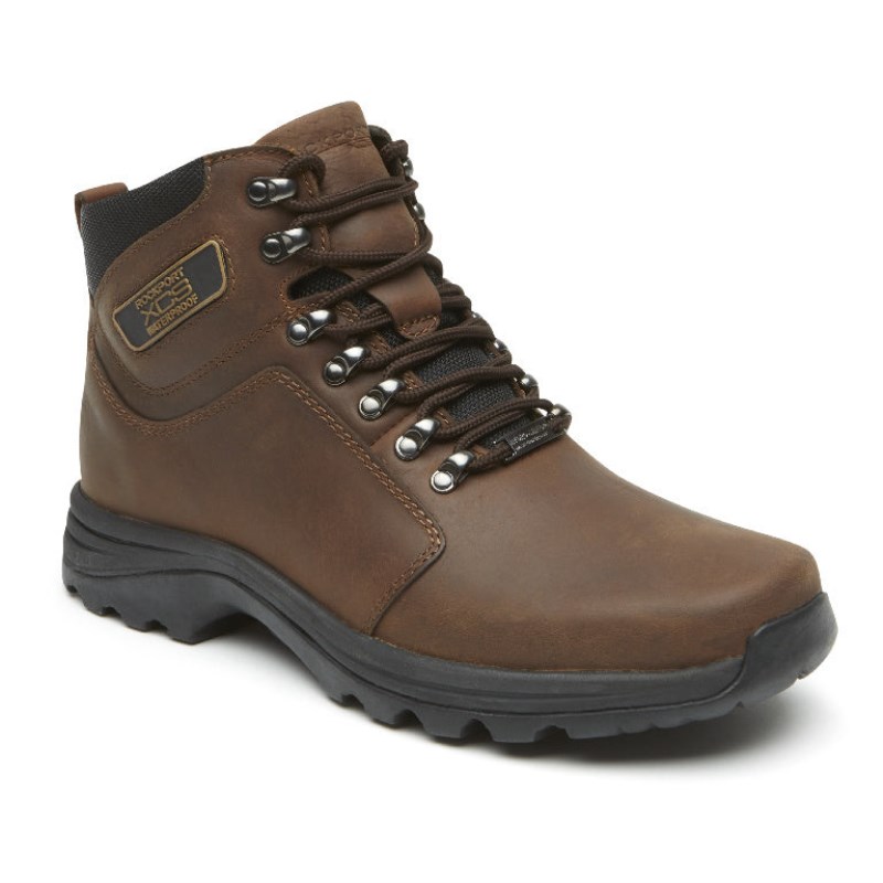 Men Rockport Cold Springs Waterproof Elkhart Hiking Boots Brown USA | OI2-09670