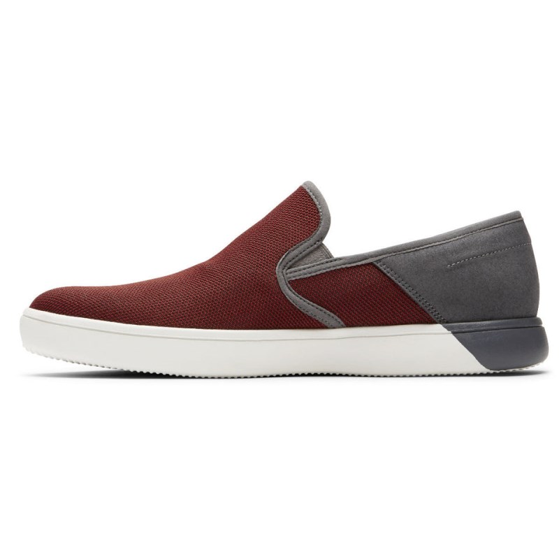 Men Rockport Colle Mesh Slip-On Sneakers Red Brown Multi USA | MX1-16461