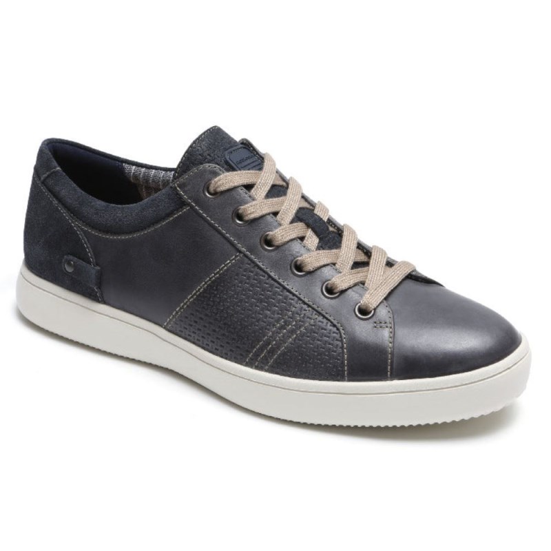 Men Rockport Colle Tie Sneakers Blue/Grey USA | NJ4-03590