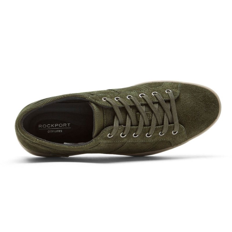 Men Rockport Colle Tie Sneakers Olive USA | FO4-94129