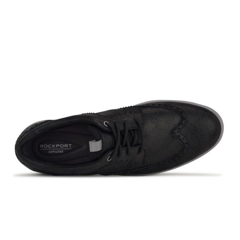 Men Rockport Colle Wing Tip Walking Shoes Black USA | AY7-37003