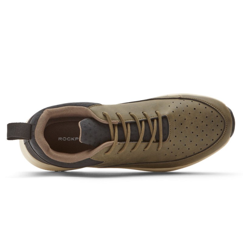 Men Rockport Colton Lace-Up Sneakers Olive USA | YR8-78307