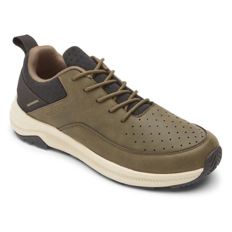 Men Rockport Colton Lace-Up Sneakers Olive USA | YR8-78307