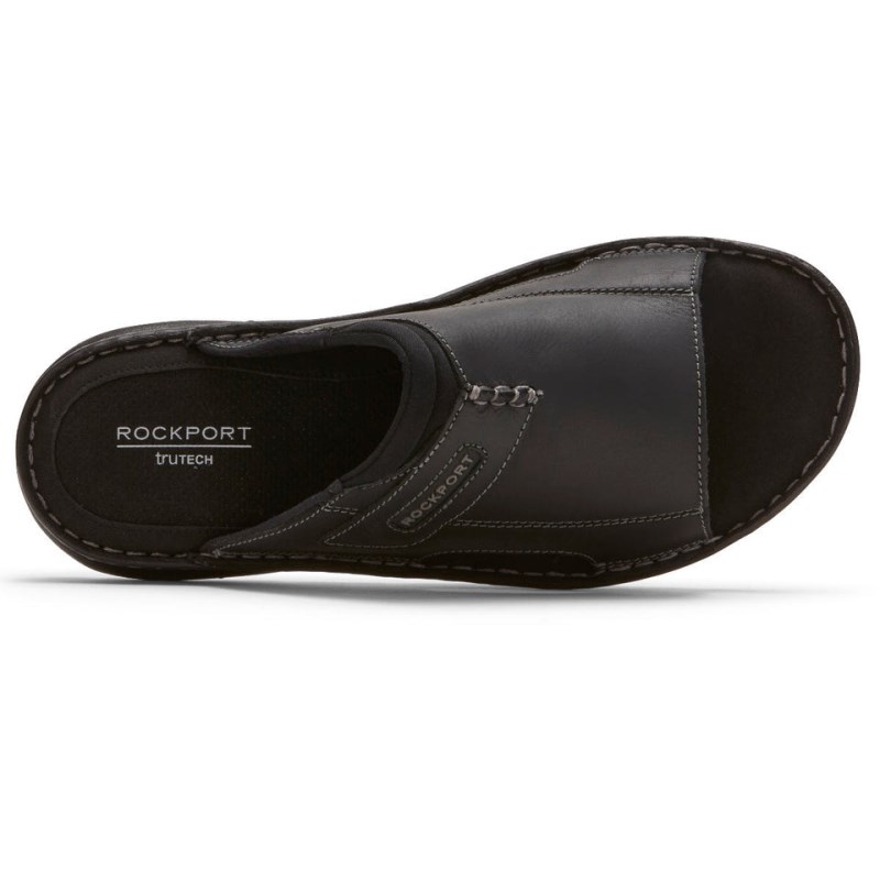 Men Rockport Darwyn 2 Slides Black USA | SR8-47624