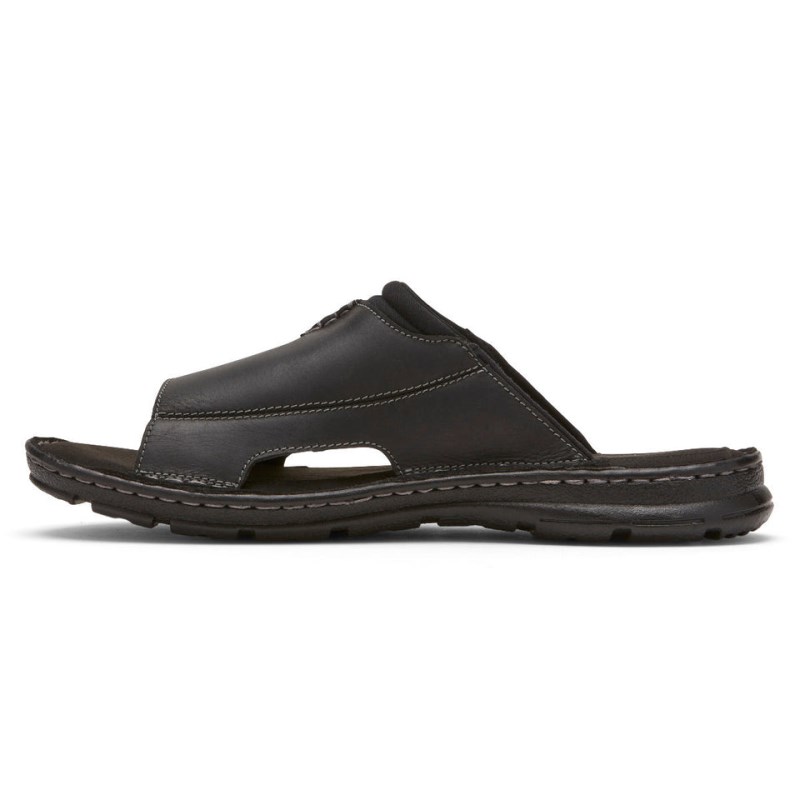 Men Rockport Darwyn 2 Slides Black USA | SR8-47624