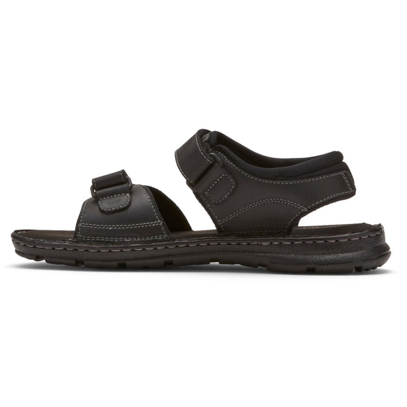 Men Rockport Darwyn Quarter-Strap Sandals Black USA | WS1-22322