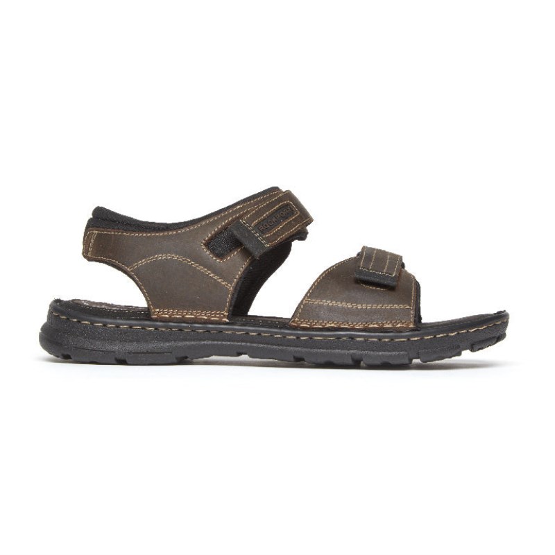 Men Rockport Darwyn Quarter-Strap Sandals Brown USA | WR8-92169