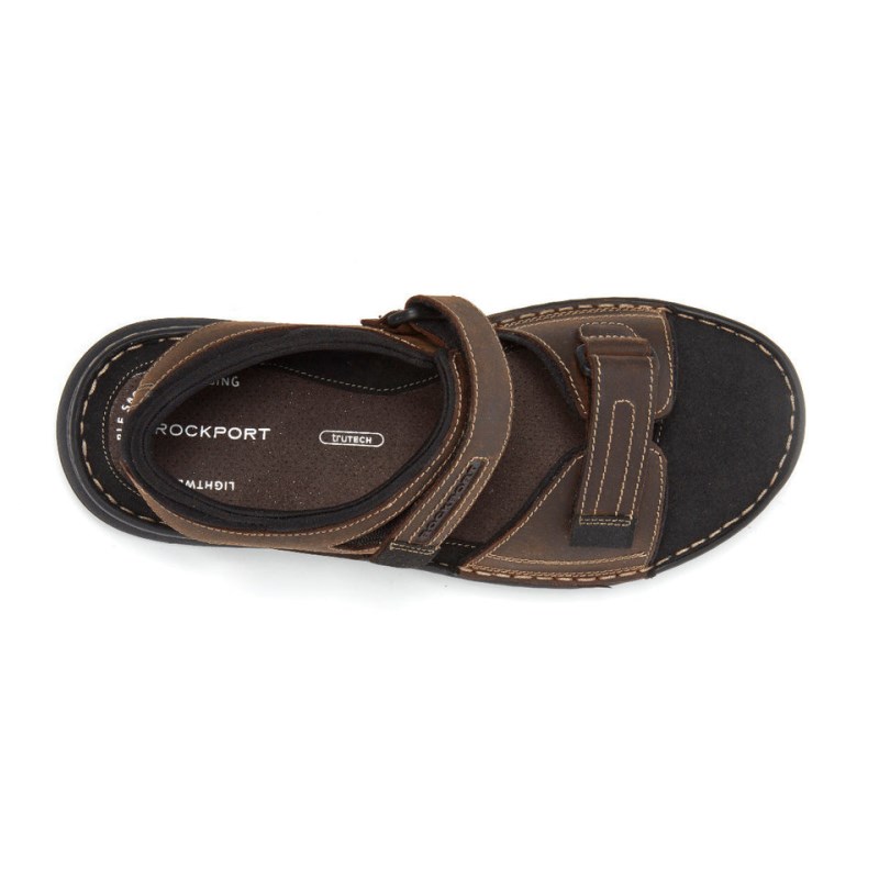 Men Rockport Darwyn Quarter-Strap Sandals Brown USA | WR8-92169