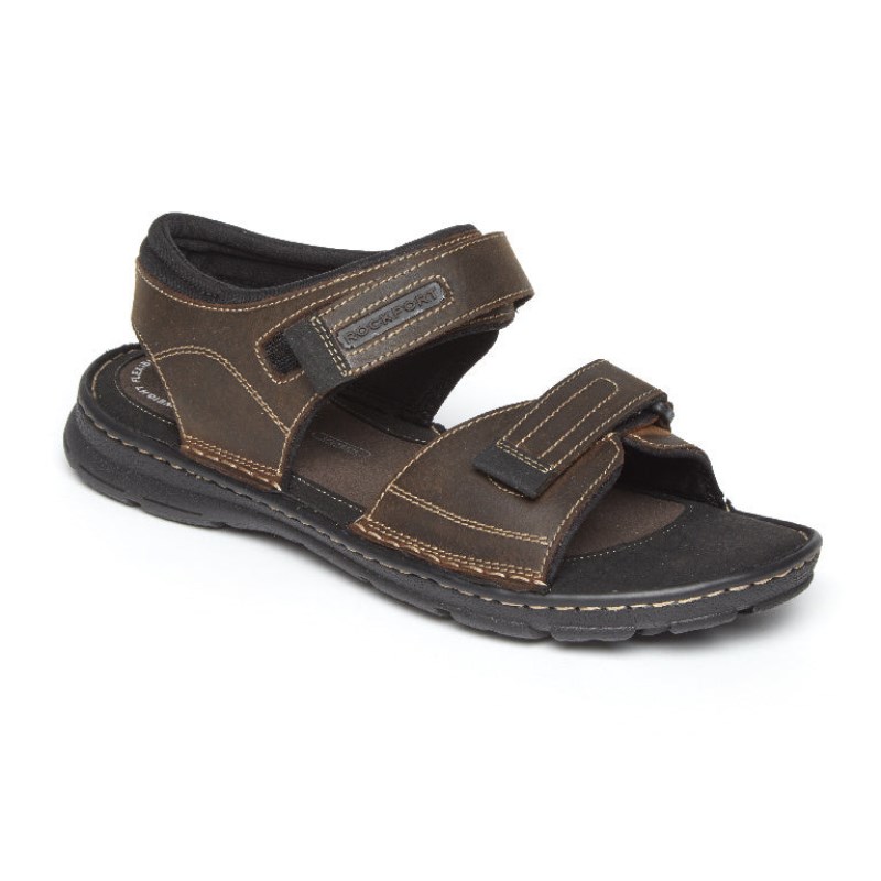 Men Rockport Darwyn Quarter-Strap Sandals Brown USA | WR8-92169