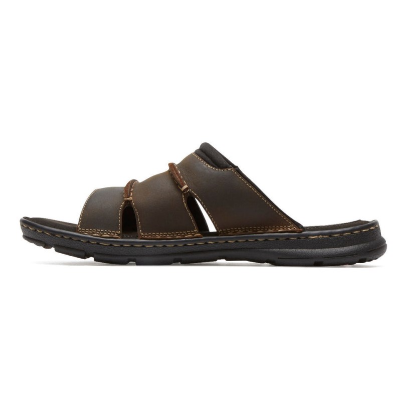 Men Rockport Darwyn Slides Brown USA | UP0-11651